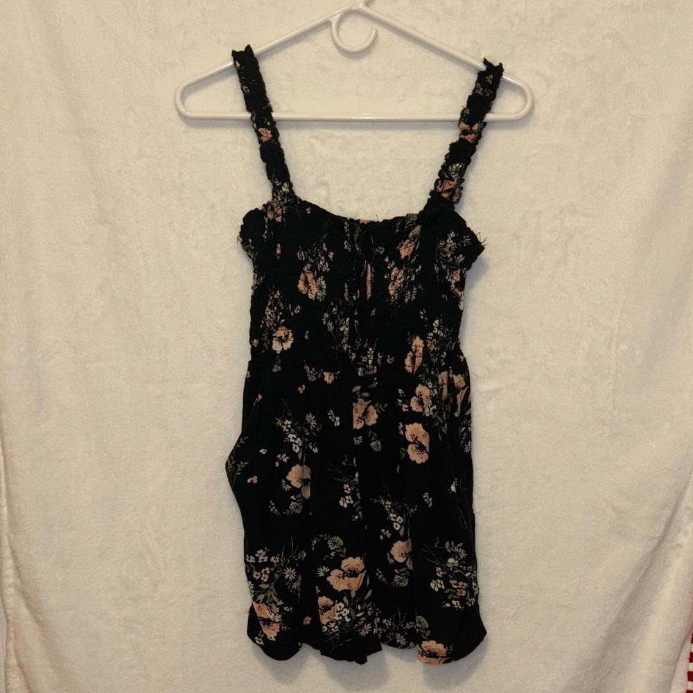 Lily Rose Black Floral Tank Top